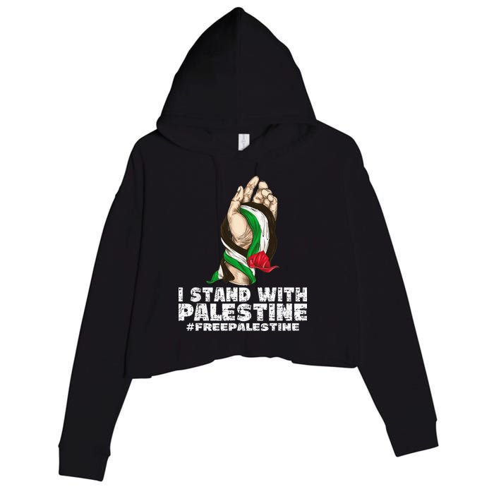 I Stand With Palestine For Their Freedom Free Palestine Crop Fleece Hoodie