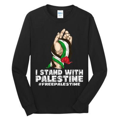 I Stand With Palestine For Their Freedom Free Palestine Tall Long Sleeve T-Shirt
