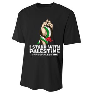 I Stand With Palestine For Their Freedom Free Palestine Performance Sprint T-Shirt