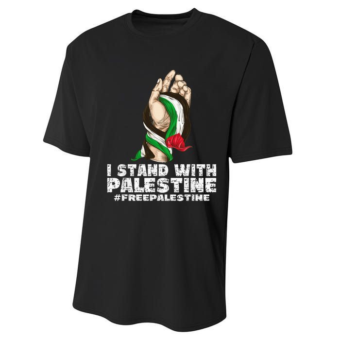 I Stand With Palestine For Their Freedom Free Palestine Performance Sprint T-Shirt