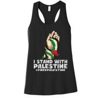 I Stand With Palestine For Their Freedom Free Palestine Women's Racerback Tank