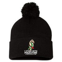 I Stand With Palestine For Their Freedom Free Palestine Pom Pom 12in Knit Beanie