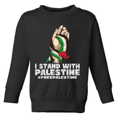 I Stand With Palestine For Their Freedom Free Palestine Toddler Sweatshirt