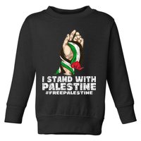 I Stand With Palestine For Their Freedom Free Palestine Toddler Sweatshirt