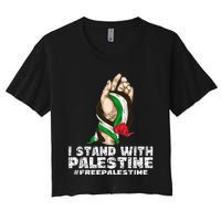 I Stand With Palestine For Their Freedom Free Palestine Women's Crop Top Tee