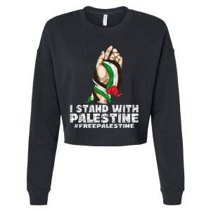 I Stand With Palestine For Their Freedom Free Palestine Cropped Pullover Crew