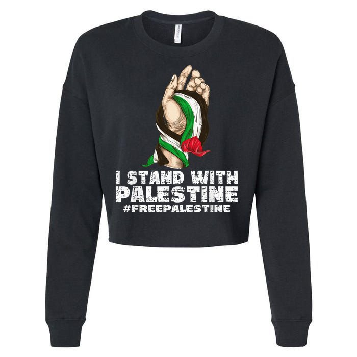 I Stand With Palestine For Their Freedom Free Palestine Cropped Pullover Crew