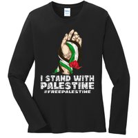 I Stand With Palestine For Their Freedom Free Palestine Ladies Long Sleeve Shirt