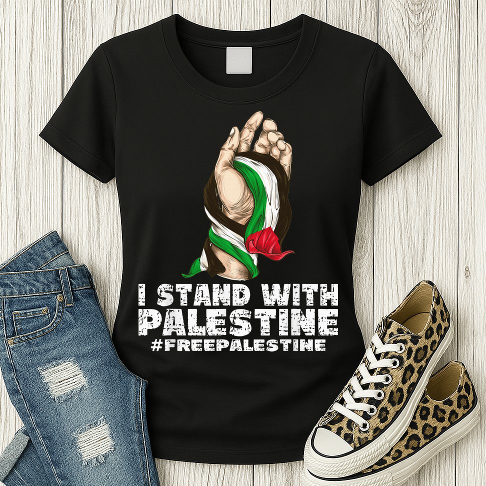 I Stand With Palestine For Their Freedom Free Palestine Womens T-Shirt