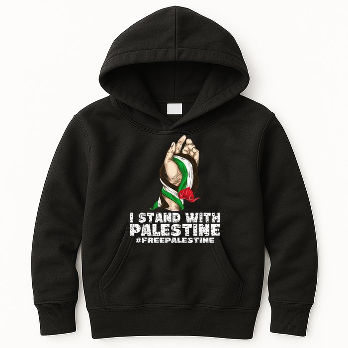 I Stand With Palestine For Their Freedom Free Palestine Kids Hoodie