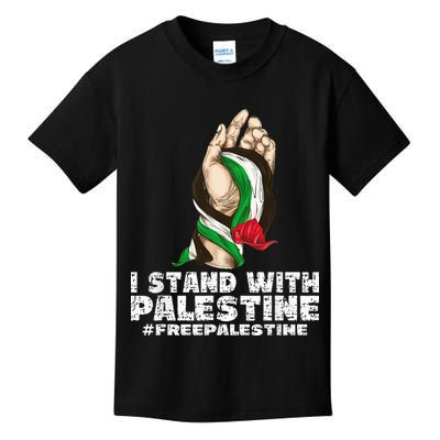 I Stand With Palestine For Their Freedom Free Palestine Kids T-Shirt