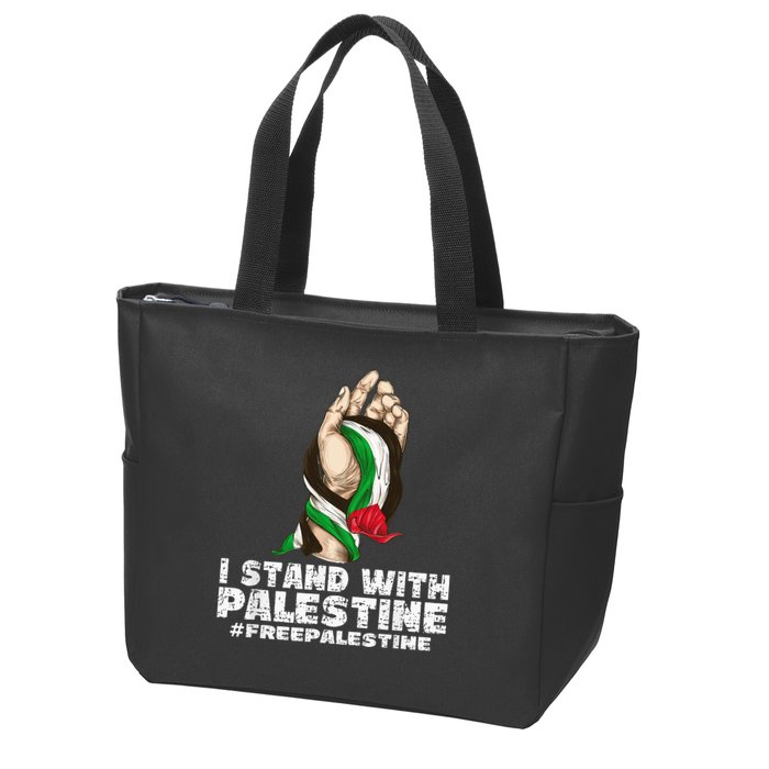 I Stand With Palestine For Their Freedom Free Palestine Zip Tote Bag
