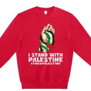 I Stand With Palestine For Their Freedom Free Palestine Premium Crewneck Sweatshirt