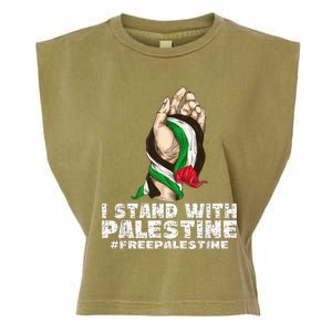 I Stand With Palestine For Their Freedom Free Palestine Garment-Dyed Women's Muscle Tee