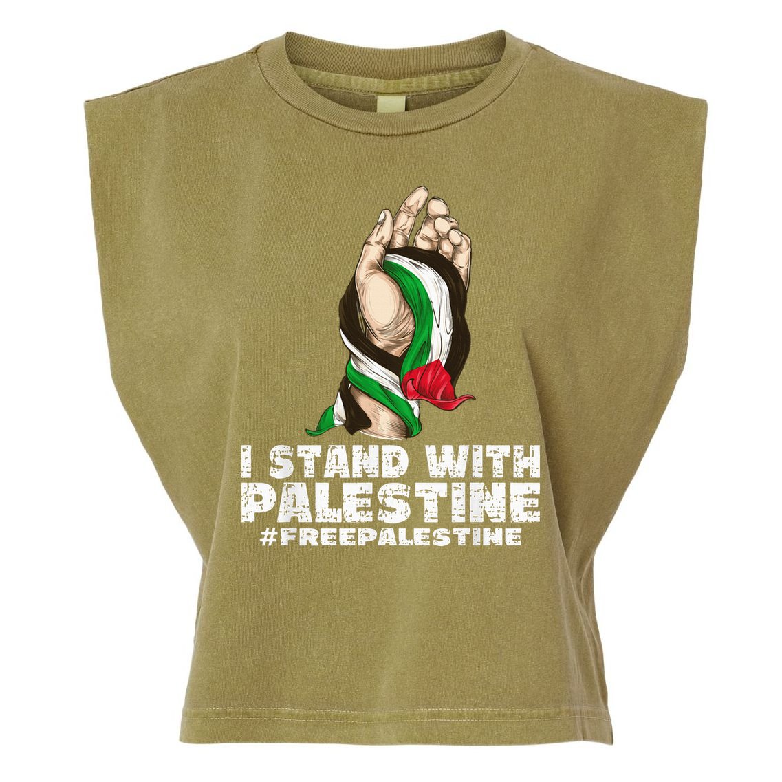 I Stand With Palestine For Their Freedom Free Palestine Garment-Dyed Women's Muscle Tee