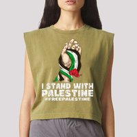 I Stand With Palestine For Their Freedom Free Palestine Garment-Dyed Women's Muscle Tee