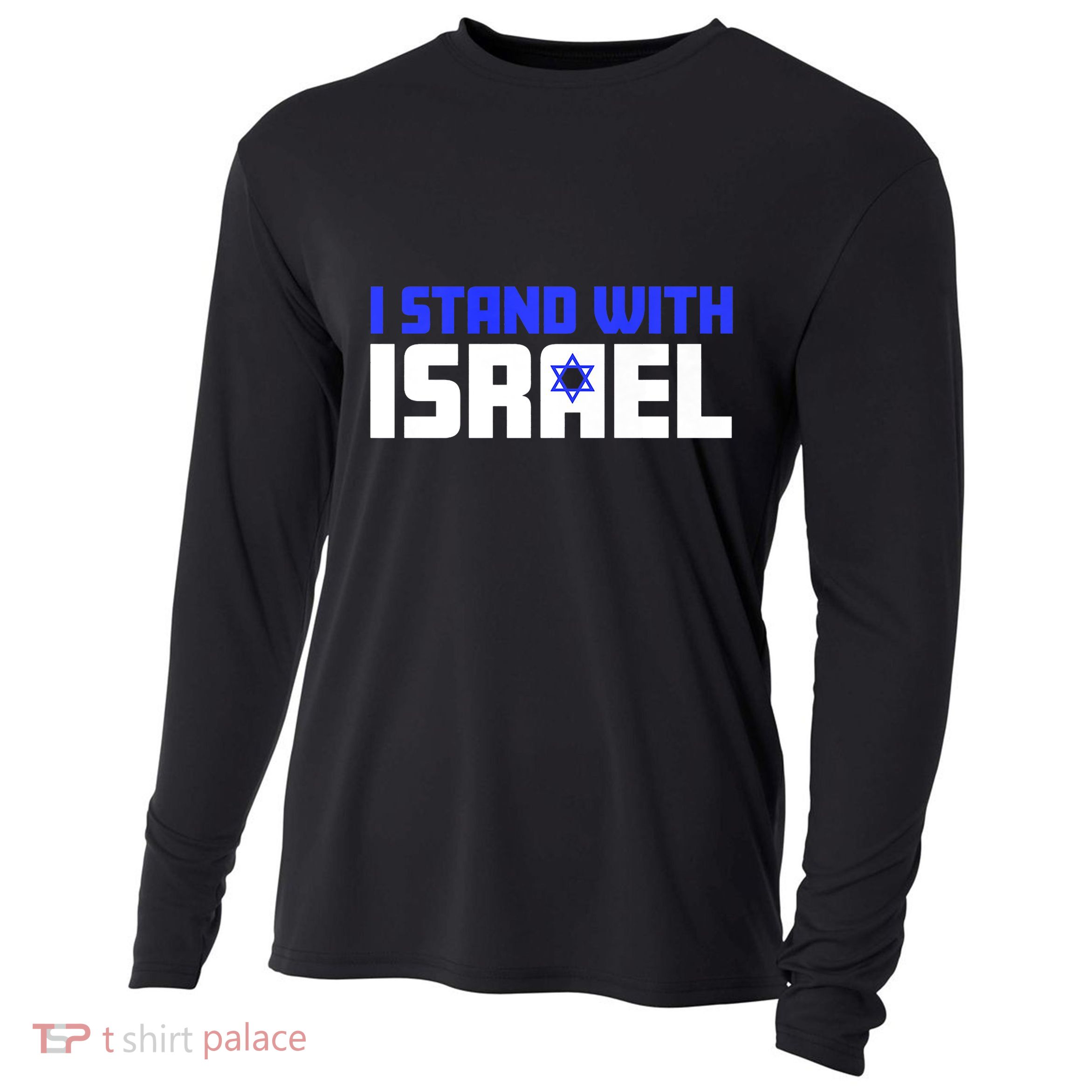 I Stand With Israel Support Israel Cooling Performance Long Sleeve Crew