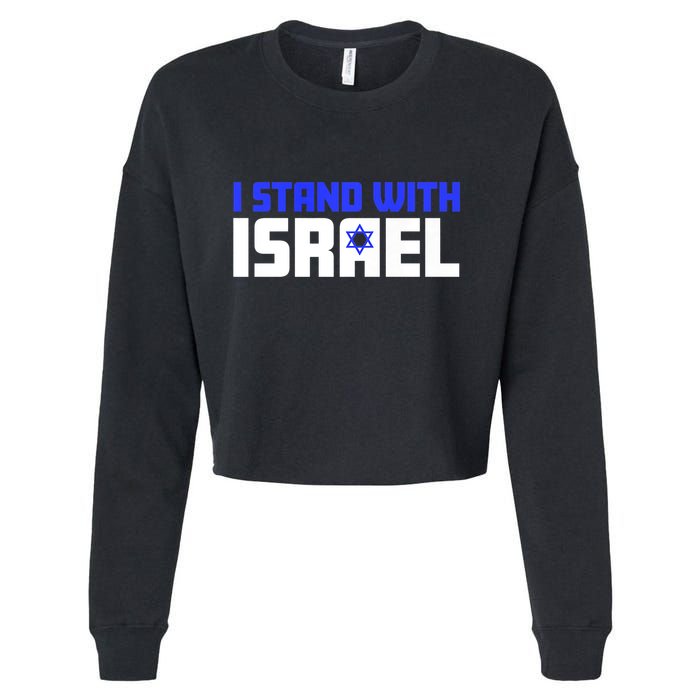 I Stand With Israel Support Israel Cropped Pullover Crew