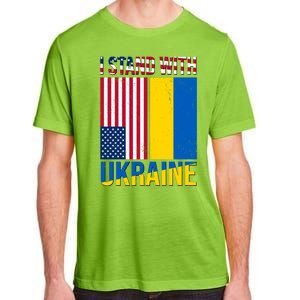 I Stand With Ukraine USA Flag Adult ChromaSoft Performance T-Shirt