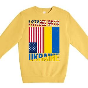 I Stand With Ukraine USA Flag Premium Crewneck Sweatshirt