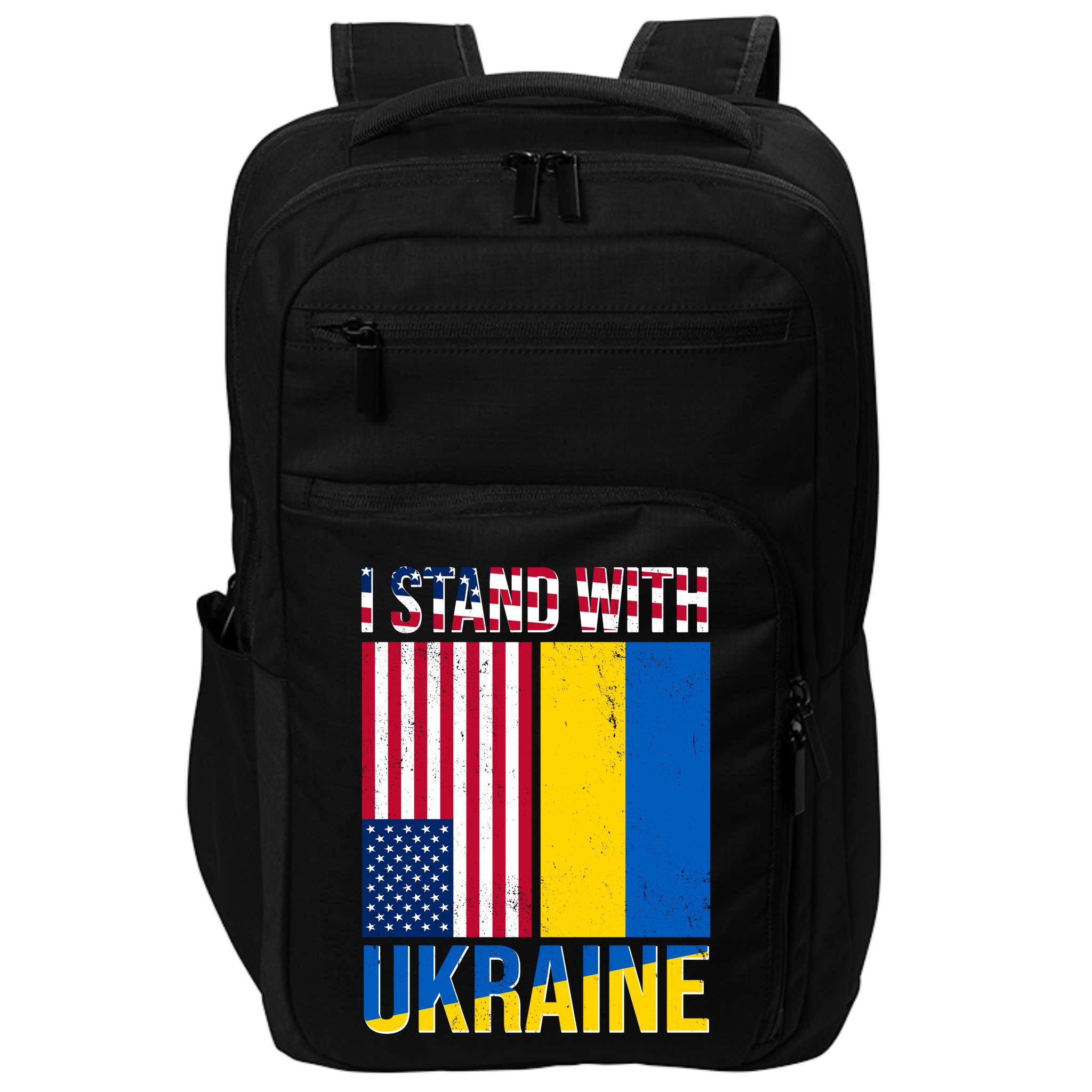 I Stand With Ukraine USA Flag Impact Tech Backpack