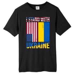 I Stand With Ukraine USA Flag Tall Fusion ChromaSoft Performance T-Shirt