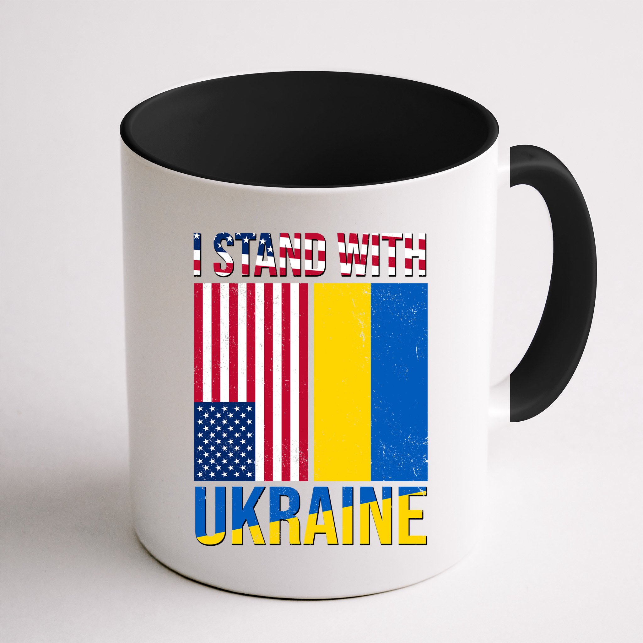 I Stand With Ukraine USA Flag Mug