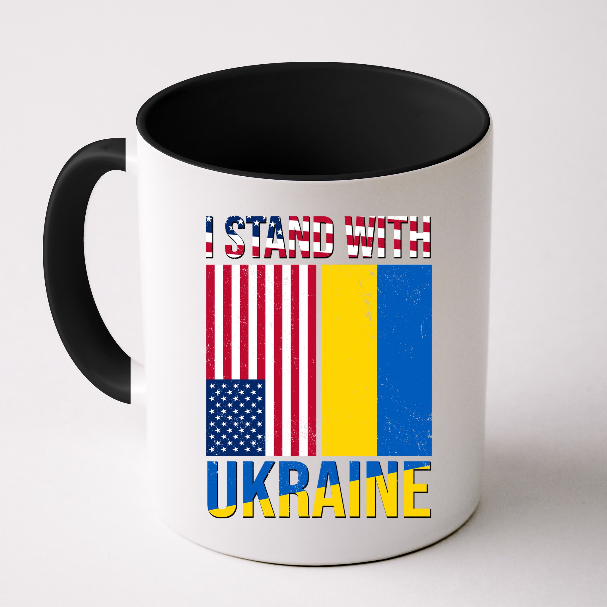 I Stand With Ukraine USA Flag Mug