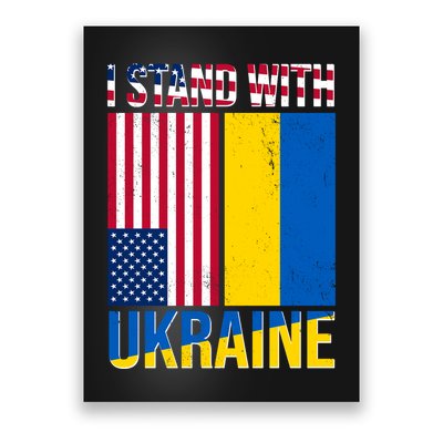 I Stand With Ukraine USA Flag Poster