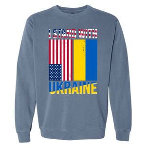 I Stand With Ukraine USA Flag Garment-Dyed Sweatshirt