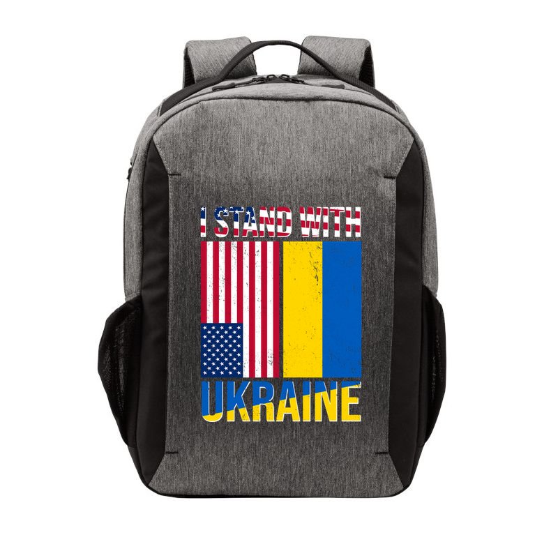 I Stand With Ukraine USA Flag Vector Backpack