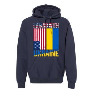 I Stand With Ukraine USA Flag Premium Hoodie