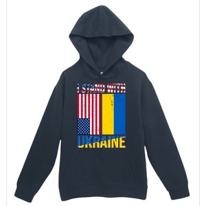 I Stand With Ukraine USA Flag Urban Pullover Hoodie