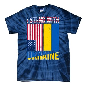 I Stand With Ukraine USA Flag Tie-Dye T-Shirt