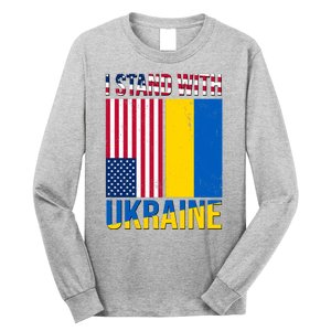 I Stand With Ukraine USA Flag Long Sleeve Shirt