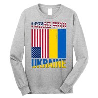 I Stand With Ukraine USA Flag Long Sleeve Shirt