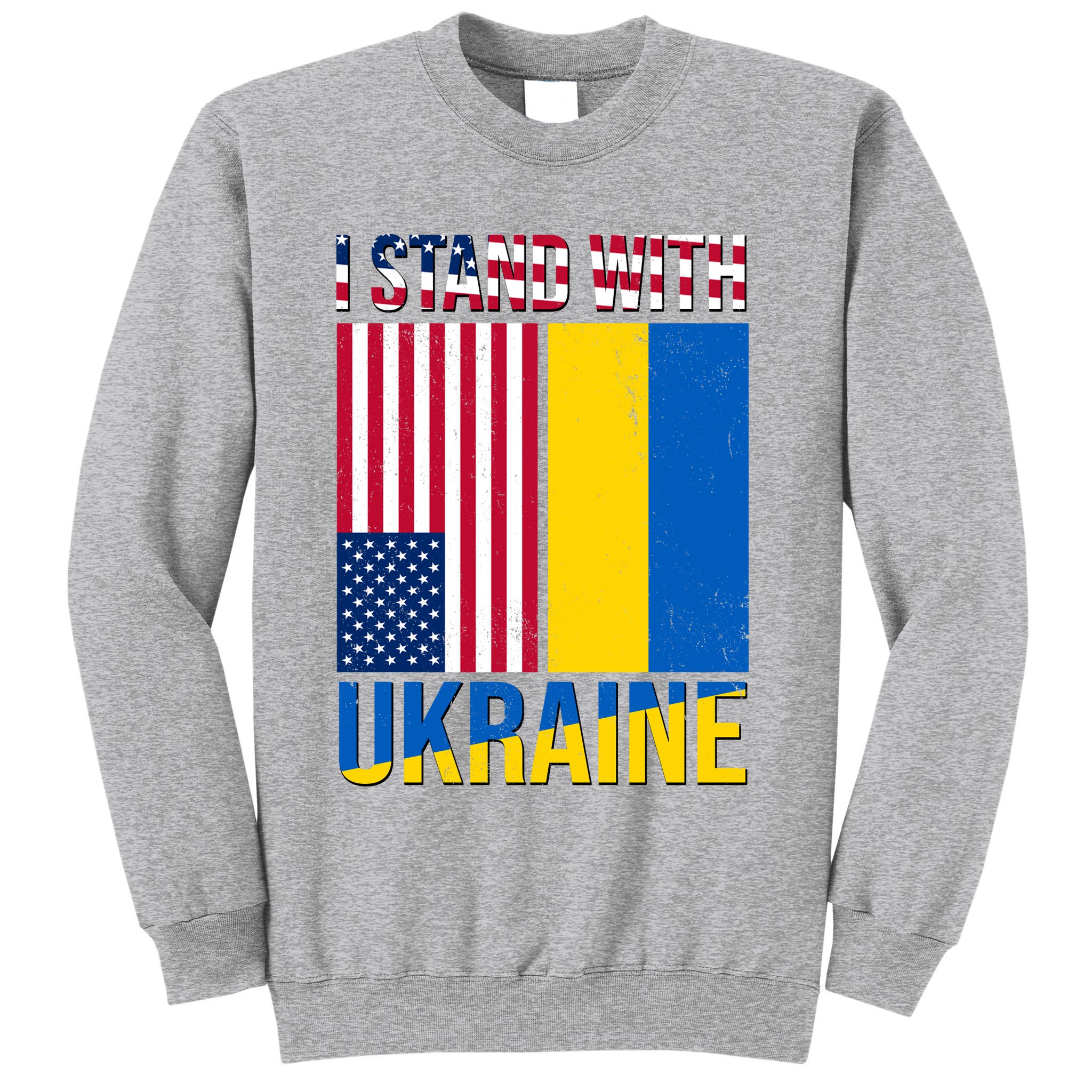 I Stand With Ukraine USA Flag Sweatshirt
