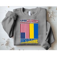 I Stand With Ukraine USA Flag Sweatshirt
