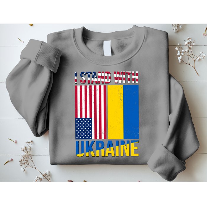 I Stand With Ukraine USA Flag Sweatshirt