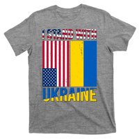 I Stand With Ukraine USA Flag T-Shirt