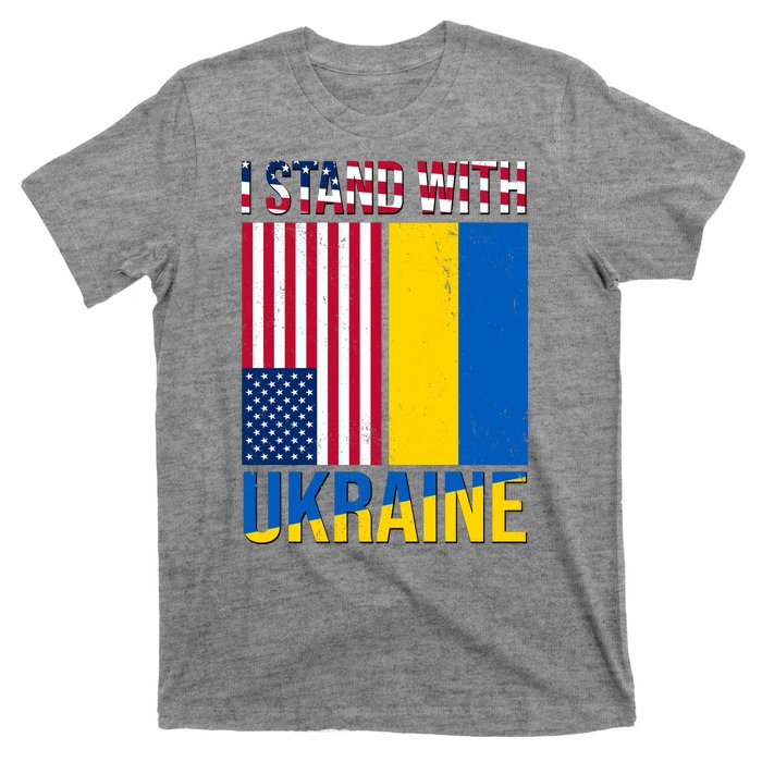 I Stand With Ukraine USA Flag T-Shirt