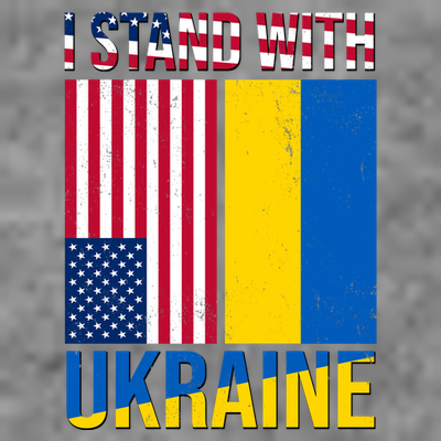 I Stand With Ukraine USA Flag T-Shirt
