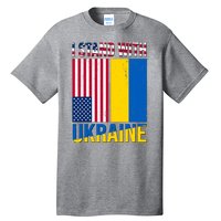 I Stand With Ukraine USA Flag Tall T-Shirt