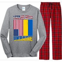 I Stand With Ukraine USA Flag Long Sleeve Pajama Set