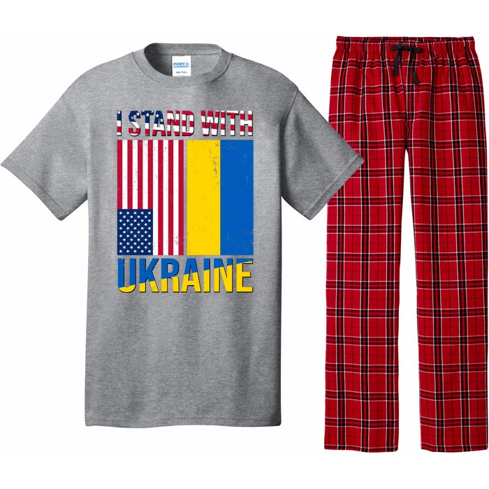 I Stand With Ukraine USA Flag Pajama Set