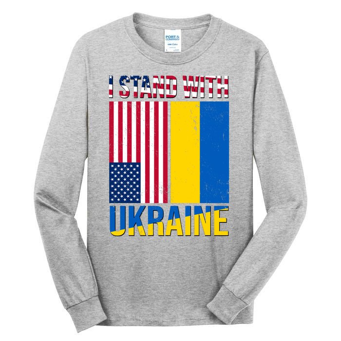 I Stand With Ukraine USA Flag Tall Long Sleeve T-Shirt