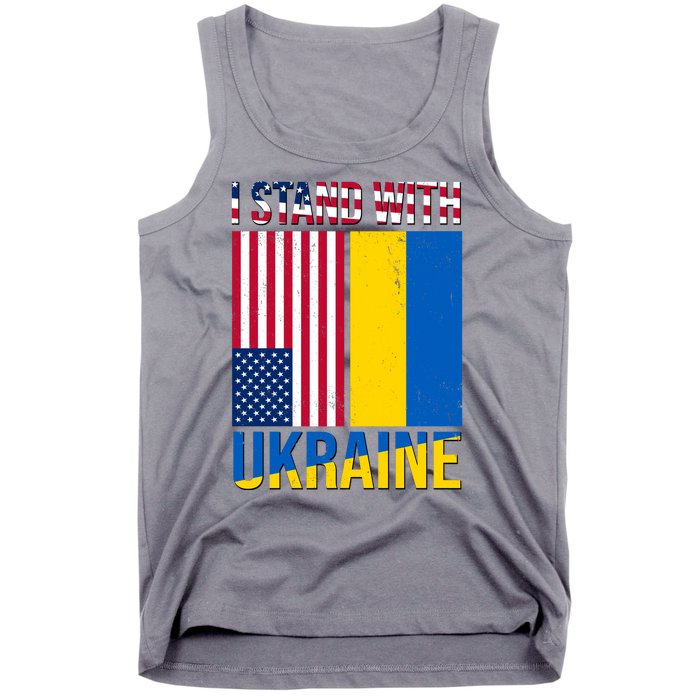 I Stand With Ukraine USA Flag Tank Top