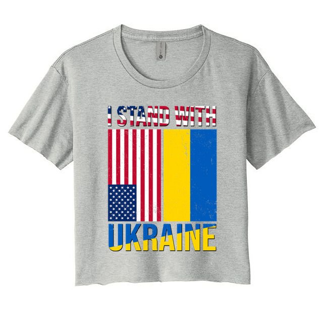 I Stand With Ukraine USA Flag Crop Top