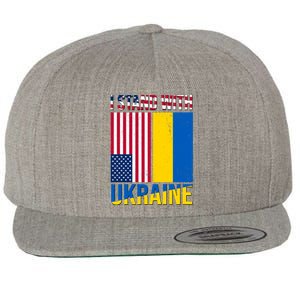 I Stand With Ukraine USA Flag Wool Snapback Cap