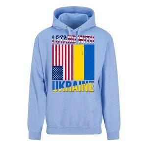 I Stand With Ukraine USA Flag Unisex Surf Hoodie